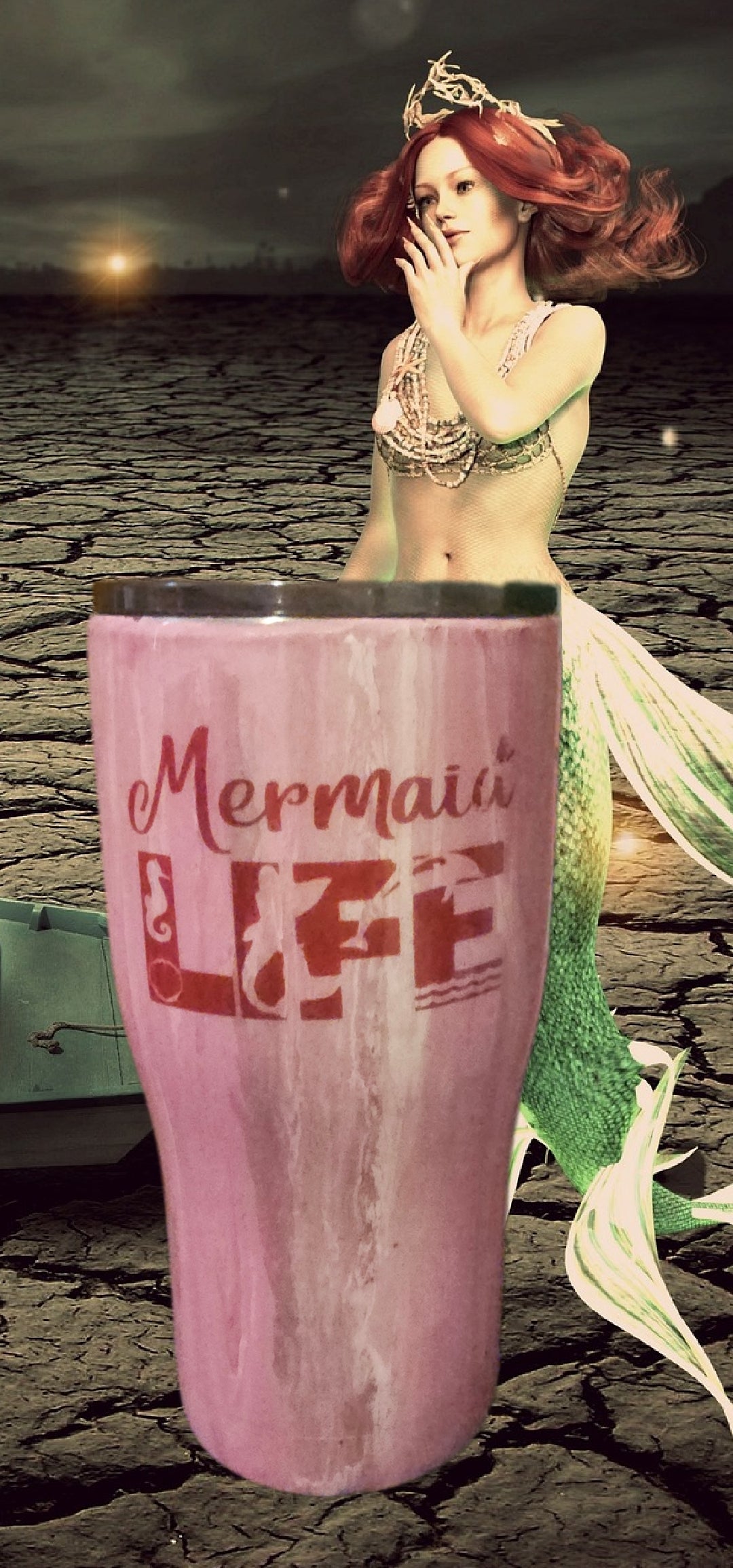 20oz Mermaid stainless epoxy finish.