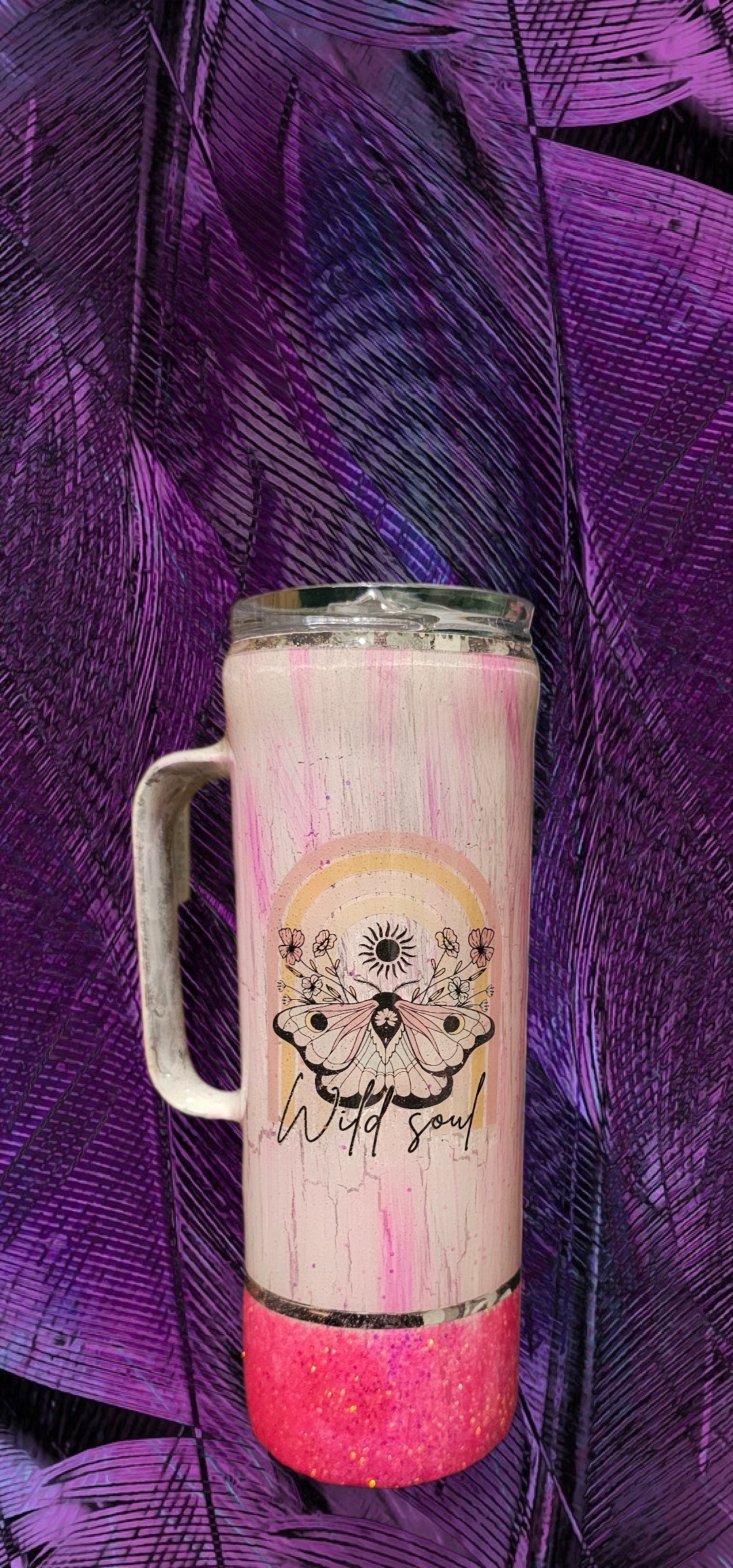 20oz distressed paint glitter epoxy finish. Wild Soul