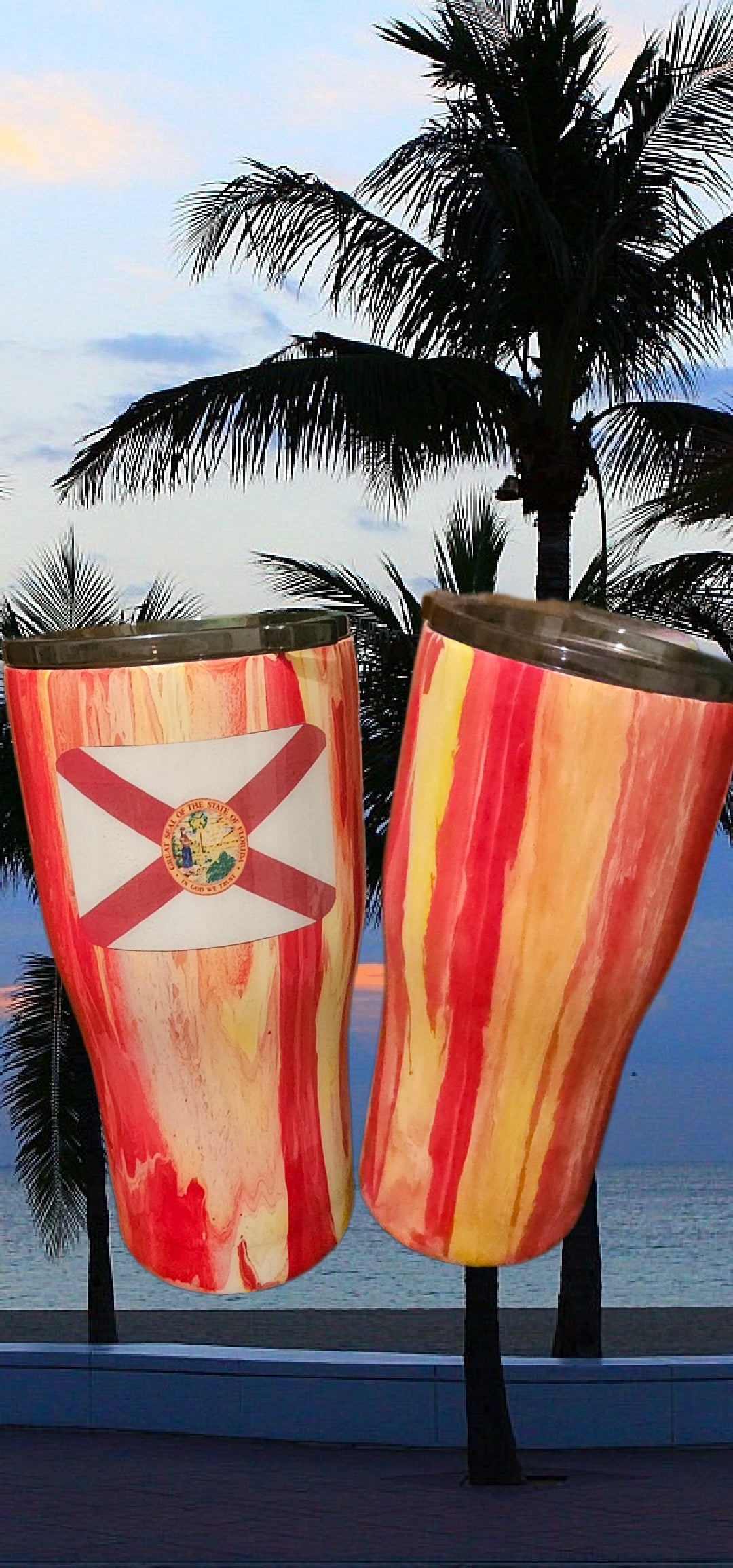 20oz Florida epoxy custom finish modern curve Stainless Tumbler.