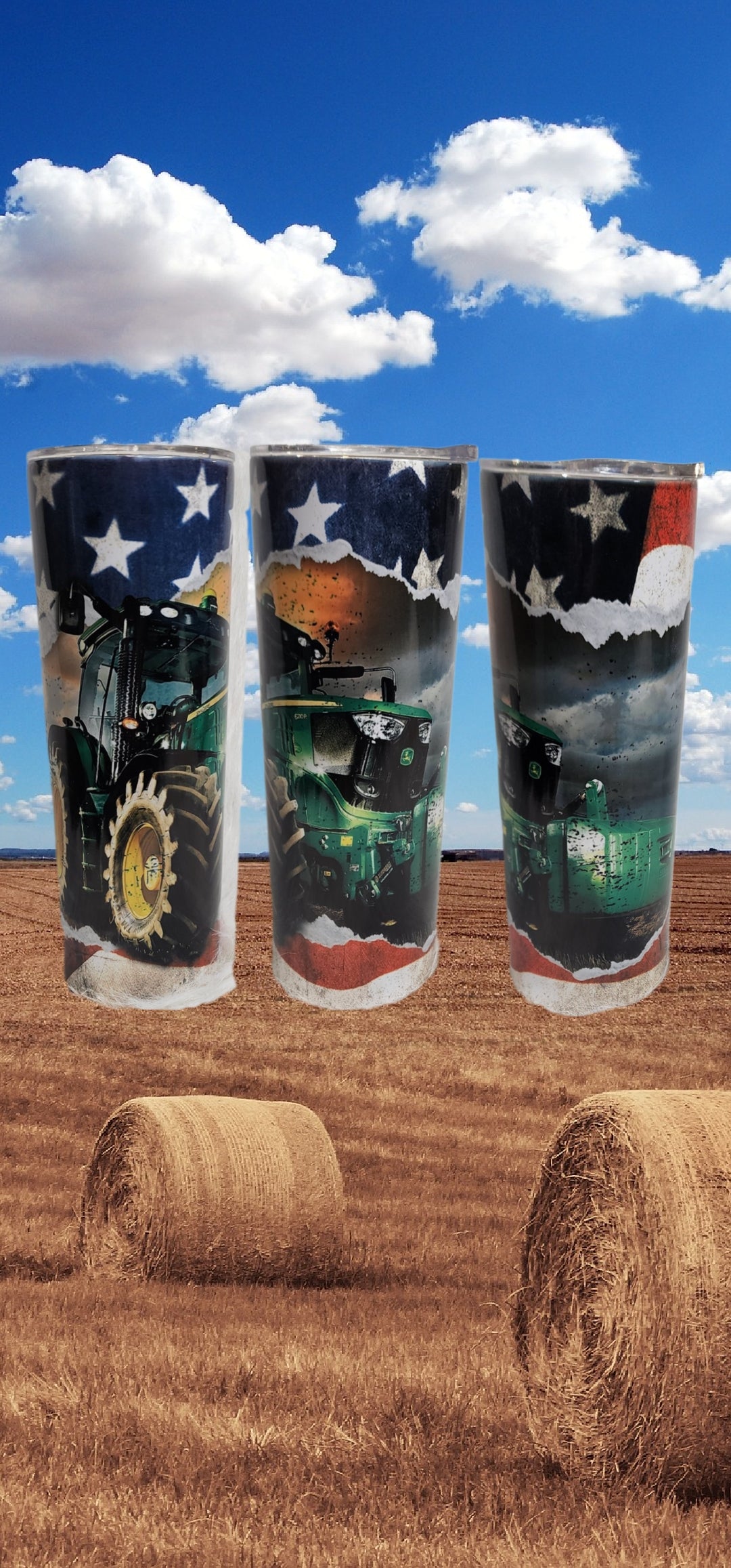 20oz Big Green tractor sublimation stainless tumbler