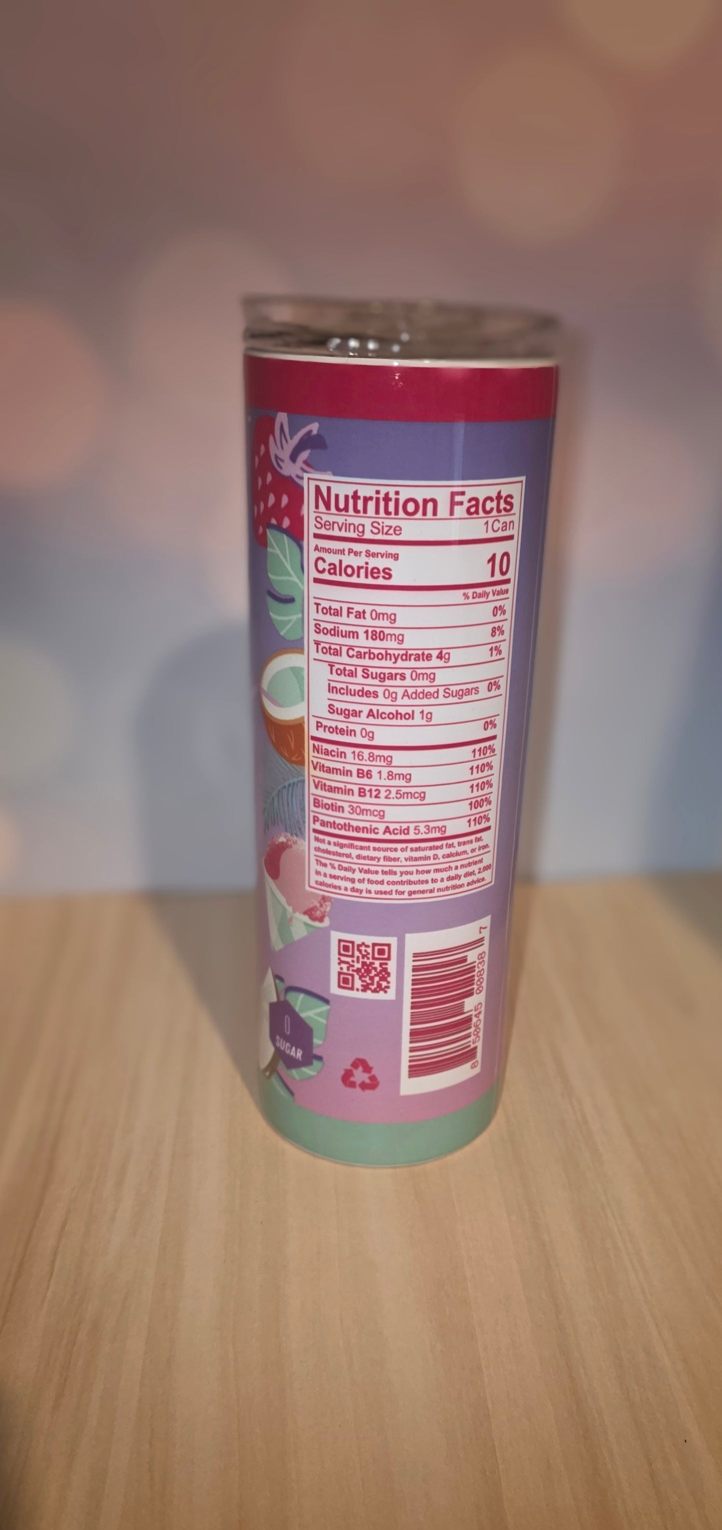 20oz Energy drink Sublimation Straight Skinny Stainless Tumbler