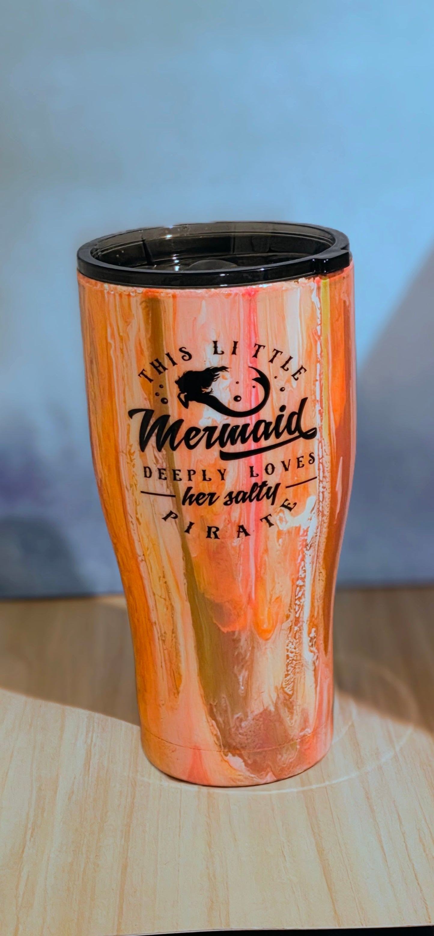30oz Pirate/Mermaid custom epoxy Stainless Tumbler