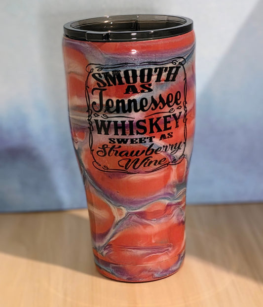 30oz Tennessee Whiskey custom epoxy Stainless Tumbler
