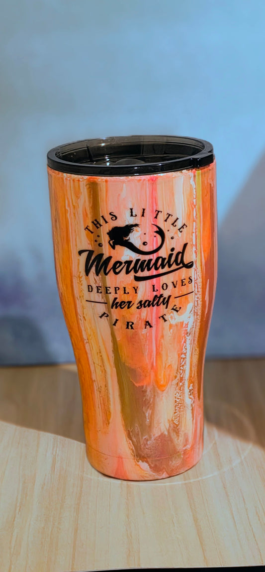 30oz Pirate/Mermaid  custom epoxy Stainless Tumbler